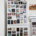 photo of a fridge with photos all over it.